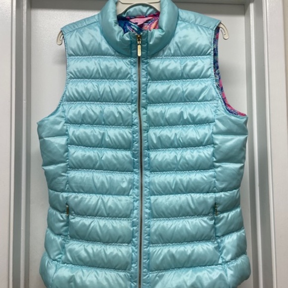 Lilly Pulitze Elyn Down Vest Blue Puffer Vest - Picture 4 of 12